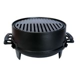 Lava Yekpare Çift Kulplu Çap 36 CM Demir Döküm Yuvarlak Mangal Izgara Set LV ECO Y MNG 36