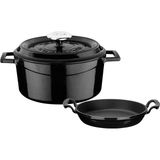 Lava Yuvarlak Döküm 24CM Trendy Serisi Tencere &amp; Döküm 20CM Sahan Set - Şef Standartlarında Premium Set