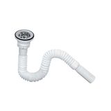 Lavabo Gider Hortumu/Körüklü Lavabo Sifonu/Eviye Gider Borusu (Paslanmaz Çelik Süzgeçli ve Vidalıdır)