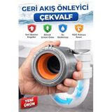 Lavabo Koku Giderici Çek Valfli Gider Adaptörü Ø50 – Evye Gideri İçin Koku ve Böcek Önleyici Conta Sistemli Atık Su Adaptörü