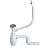 Lavabo Sifonu, 304 Paslanmaz Çelik, Yandan Taşmalı, Körüklü, Esnek Bağlantılı, Koku Önleyici