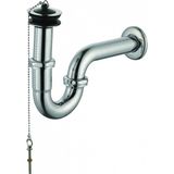 Lavabo Sifonu 33 cm Süzgeçli Krom - Siyah - 9 Adet