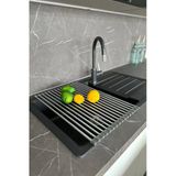 Lavabo Üstü Katlanabilen Nihale Bulaşıklık Paslanmaz Aluminyum - Gri