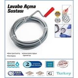 Lavabo ve Gider Boru Açma Spirali - Kanal Açma Sustası - 5 Metre