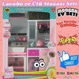 Lavabo Ve Ütü Masası Banyo Seti - Modern Banyo Seti - Minyatür Ev Oyuncak Seti - Banyo Oyuncak Seti - Lavabo, Ütü Masası