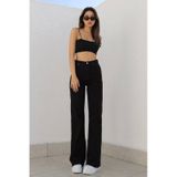 Lavajeans Kadın Likralı Yüksek Bel Bol Paça Kot Pantolon- Wide Leg 23ssiyah Siyah