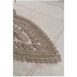 Lavanderi Fransız Dantelli Tek Parça Runner, Masa&sehpa Örtüsü, Çeyizlik Runner - Bej - 110 x 35 cm