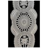 Lavanderi Fransız Dantelli Tek Parça Runner, Masa&sehpa Örtüsü, Çeyizlik Runner - Gri - 110 x 35 cm