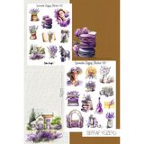 Lavanta Çiçeği Temalı Şeffaf Sticker Seti 02-03 Ajanda Planlayıcı Bullet Journal Için Uygundur - Renkli - Yarı Şeffaf - 10,5x14,8cm