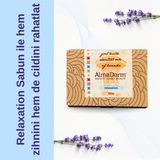 Lavanta, Keçi Sütü ve Argan Yağlı Rahatlatıcı ve Yatıştırıcı %100 Doğal Sabun 100GR Almaderm