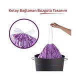 Lavanta Kokulu Büyük Boy Büzgülü Çöp Poşeti 10'lu 65X70 Cm, Kolay Bağlanır Kokulu Büzgülü Büyük Boy Çöp Torbası, Sızdırmaz, Yırtılmaz, Geri Dönüştürülebilir Torba, Ekstra Güçlü Çöp Poşeti