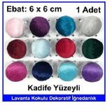 Lavanta Kokulu Kadife Yüzeyli Ayaklı Dekoratif İğnedanlık