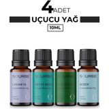 Lavanta Nefes Okaliptus Bebek, Esansiyel Uçucu Yağı Difüzör Koku Yağı Buhurdanlık Yağı 4X10ML