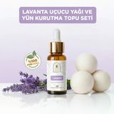 Lavanta Uçucu Yağı Ve Yün Kurutma Topu Seti