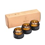 Lavault MeantToBe | Küçük Kahverengi Kavanoz Mumlar | 3'lü Set Beyaz Kokulu Mum - Rahatlatıcı Mum - Sıcak ve Rahat Atmosfer - Uzun Ömürlü Koku - Sürdürülebilir Malzemelerden Üretilmiştir - Kadınlar İçin