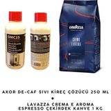 Lavazza Crema E Aroma Çekirdek Kahve 1 kg + Axor De-Caf Sıvı Kireç Çözücü 250 ml Seti