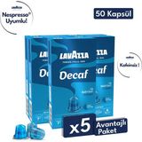 Lavazza Decaf Kafeinsiz Nespresso Uyumlu Alüminyum Kapsül Kahve | 5 Kutu - 50 Kapsül