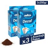 Lavazza Decaf Kafeinsiz Öğütülmüş Filtre Kahve 3'lü Avantaj | 250 gr x 3 Paket | Makine, French Press, Moka Pot Uyumlu - 750 gr