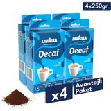 Lavazza Decaf Kafeinsiz Öğütülmüş Filtre Kahve 4'lü Avantaj | 250 gr x 4 Paket | Makine, French Press, Moka Pot Uyumlu - 1 kg