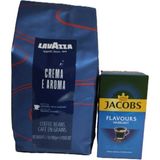 Lavazza Espresso Crema E Aroma Çekirdek Kahve 1 kg + Fındık Aromalı Filtre Kahve 250 gr - 1 Adet