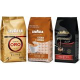 Lavazza Qualità Oro + Crema E Aramo + Espresso Barista Gran Crema Çekirdek Kahve (1000GR) 3'lü Paket - 1 kg