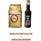 Lavazza Qualità Oro Kahve Çekirdeği 1000 gr ve Grande Terra Çikolata Şurubu 750 ml Seti - 1 kg
