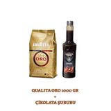 Lavazza Qualità Oro Kahve Çekirdeği 1000 Gr Ve Grande Terra Çikolata Şurubu 750 Ml Seti Çekirdek