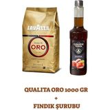 Lavazza Qualità Oro Kahve Çekirdeği 1000 gr ve Grande Terra Fındık Şurubu 750 ml Seti - 1 kg