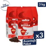 Lavazza Qualita Rossa Espresso Çekirdek Kahve 3'lü Avantajlı Paket | 1 kg x 3 Paket - 3 kg