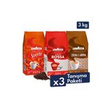 Lavazza Qualita Rossa, Suerte, Crema E Aroma Çekirdek Kahve 1 Kg | Üçlü Avantajlı Paket