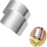 Lavderuar 2li Metal Parmak Koruyucu Hızlı ve Güvenli Kesme Paslanmaz Çelik, Parmak Koruyucu Doğrama Güvenlik Aparatı (2 adet) Silver