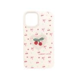Lavderuar Cherry Loves Nakışlı Kawaii Kiraz Desenli Telefon Kılıfı – iPhone ile Uyumlu, Darbe Emici, Şık ve Dokulu Arka Kapak (kiraz, iphone 14 plus / 15 Plus)