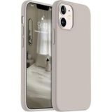 Lavderuar iPhone 12-12 Pro ile Uyumlu İçi Kadife Lansman Silikon Kılıf – Kamera Korumalı, Darbe Emici, Premium Yumuşak Kapak Gri