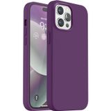 Lavderuar iPhone 13 Pro Max ile Uyumlu İçi Kadife Lansman Silikon Kılıf – Kamera Korumalı, Darbe Emici, Premium Yumuşak Kapak Derin mor