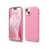Lavderuar iPhone 14 Plus / 15 Plus ile Uyumlu İçi Kadife Lansman Silikon Kılıf – Kamera Korumalı, Darbe Emici, Premium Yumuşak Kapak Şeker