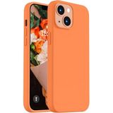 Lavderuar iPhone 14 Plus / 15 Plus ile Uyumlu İçi Kadife Lansman Silikon Kılıf – Kamera Korumalı, Darbe Emici, Premium Yumuşak Kapak turuncu