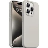 Lavderuar iPhone 14 Pro ile Uyumlu İçi Kadife Lansman Silikon Kılıf – Kamera Korumalı, Darbe Emici, Premium Yumuşak Kapak Gri