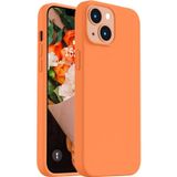 Lavderuar iPhone 15 ile Uyumlu İçi Kadife Lansman Silikon Kılıf – Kamera Korumalı, Darbe Emici, Premium Yumuşak Kapak turuncu