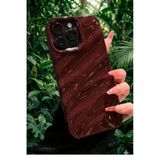 Lavderuar iPhone 15 Pro İle Uyumlu 3D Dalga Efektli Glossy Finish Premium Koruma Kılıfı - Deep Plum