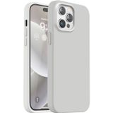 Lavderuar iPhone 15 Pro ile Uyumlu İçi Kadife Lansman Silikon Kılıf – Kamera Korumalı, Darbe Emici, Premium Yumuşak Kapak Gri