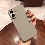 Lavderuar iPhone 16 Plus ile Uyumlu İçi Kadife Lansman Silikon Kılıf – Kamera Korumalı, Darbe Emici, Premium Yumuşak Kapak Gri