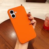 Lavderuar iPhone 16 Plus ile Uyumlu İçi Kadife Lansman Silikon Kılıf – Kamera Korumalı, Darbe Emici, Premium Yumuşak Kapak turuncu