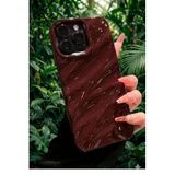 Lavderuar iPhone 16 Pro İle Uyumlu 3D Dalga Efektli Glossy Finish Premium Koruma Kılıfı - Deep Plum