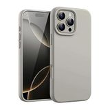 Lavderuar iPhone 16 Pro Max ile Uyumlu İçi Kadife Lansman Silikon Kılıf – Kamera Korumalı, Darbe Emici, Premium Yumuşak Kapak Gri