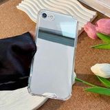 Lavderuar İPhone 7-8-SE İle Uyumlu Yüksek Kalite Özel Üretim Aynalı Kamera Koruma Çıkıntılı Parlak Kapak Telefon Kılıfı Kılıf-SZR02