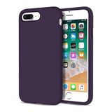 Lavderuar iPhone 7 Plus / 8 Plus ile Uyumlu İçi Kadife Lansman Silikon Kılıf – Kamera Korumalı, Darbe Emici, Premium Yumuşak Kapak Derin mor