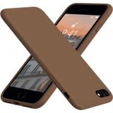 Lavderuar iPhone 7 Plus / 8 Plus ile Uyumlu İçi Kadife Lansman Silikon Kılıf – Kamera Korumalı, Darbe Emici, Premium Yumuşak Kapak Kahverengi