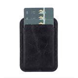 Lavderuar MagSafe Uyumlu Deri Kartlık Cüzdan - iPhone 17/16/15/14/13/12 Serisi Pro Max, Plus ve Pro için Güçlü Manyetik Telefon Arkası Kart Tutucu (Siyah, Nostalji)