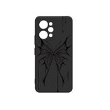 Lavderuar Xiaomi Redmi 12 Uyumlu Karikatür Desenli Telefon Kılıfı – Şık ve Dayanıklı Silikon Koruma, Çizilmelere ve Darbelere Karşı Dayanıklı Siyah Tasarım (butterflay2)