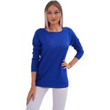 Lavella Kadın Baklava Dilimi Desenli Kazak 12781 BGL-ST04110 - M - L - Saks